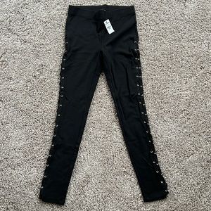 Black leggings with cut out along sides